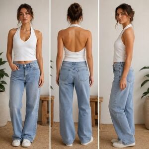 Urban Outfitters Out From Under Halter Crop Top Womens S White Ribbed Stretch‎
